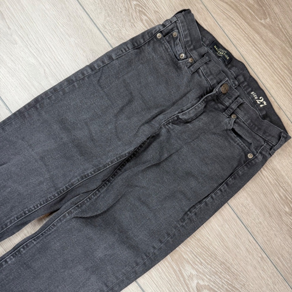 J.Crew Womens Jeans Matchstick Straight Leg Faded Black Size 27